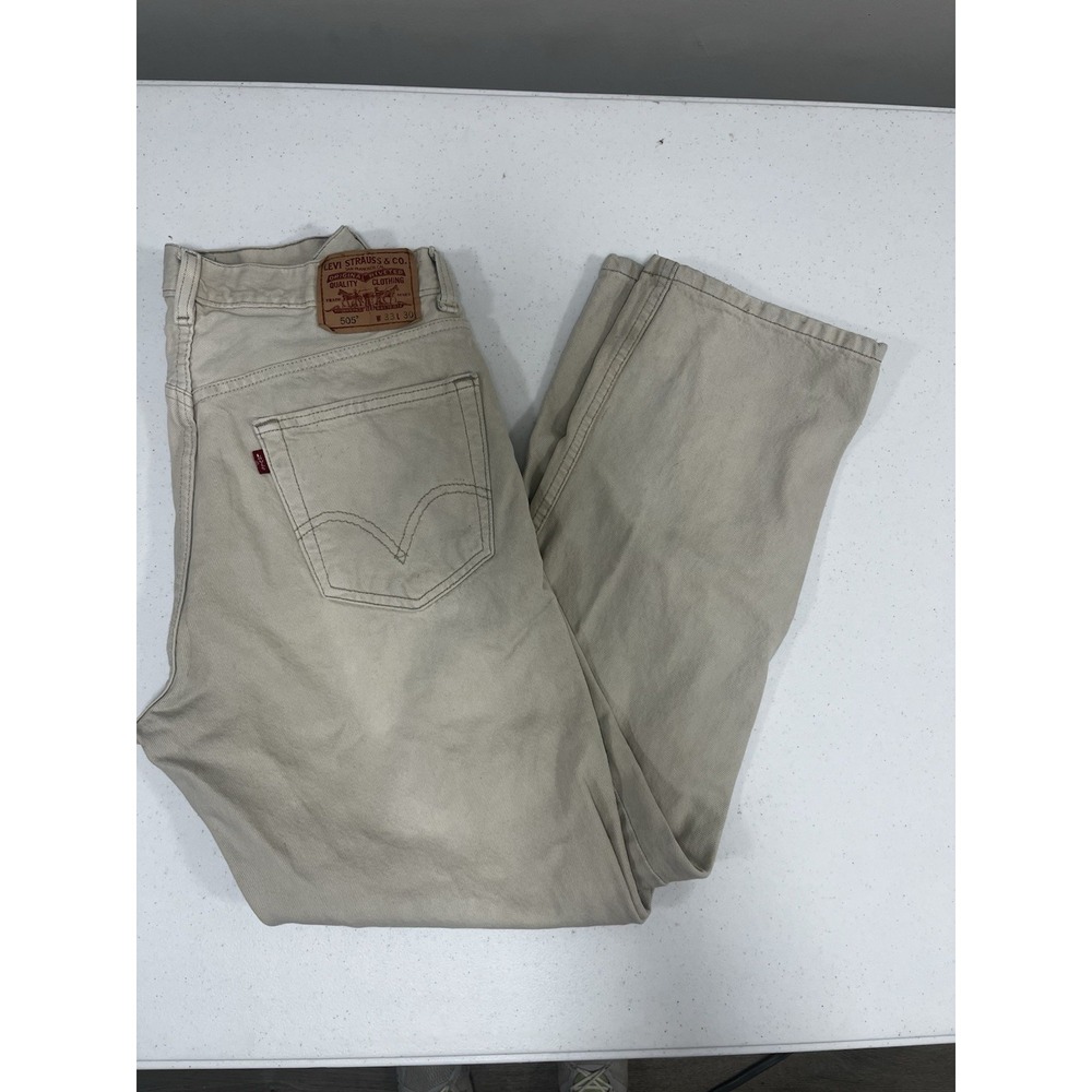 Levi's 505 Straight Leg Jeans Women's White 33x30 Distressed